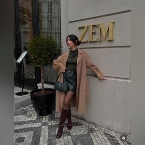 ZARA BURGUNDY TALL SHAFT THIN HEELED BOOTS SIZE 6 (36)